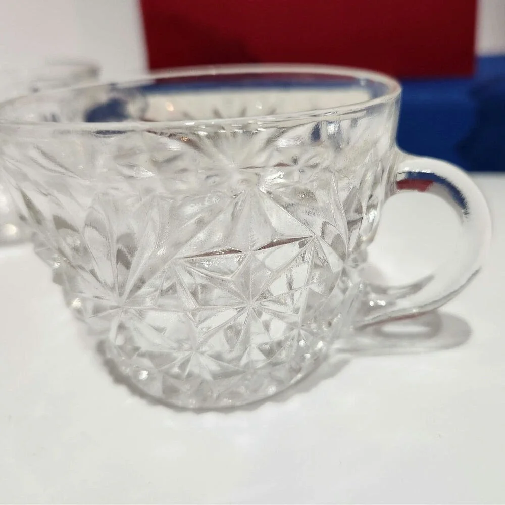 Vintage‎ Anchor Hocking Arlington diamond cut glass cup replacement punch cup